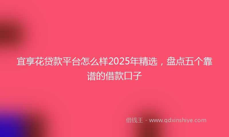 宜享花贷款平台怎么样2025年精选，盘点五个靠谱的借款口子