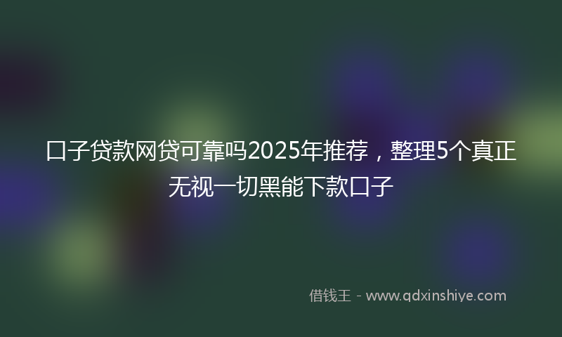 口子贷款网贷可靠吗2025年推荐，整理5个真正无视一切黑能下款口子