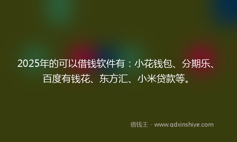 2025年的可以借钱软件有：小花钱包、分期乐、百度有钱花、东方汇、小米贷款等。