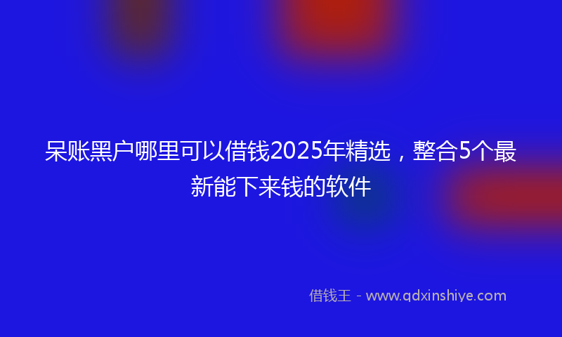 呆账黑户哪里可以借钱2025年精选，整合5个最新能下来钱的软件