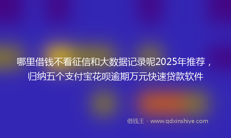 哪里借钱不看征信和大数据记录呢2025年推荐，归纳五个支付宝花呗逾期万元快速贷款软件