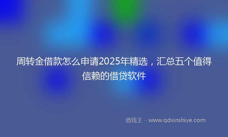 周转金借款怎么申请2025年精选，汇总五个值得信赖的借贷软件