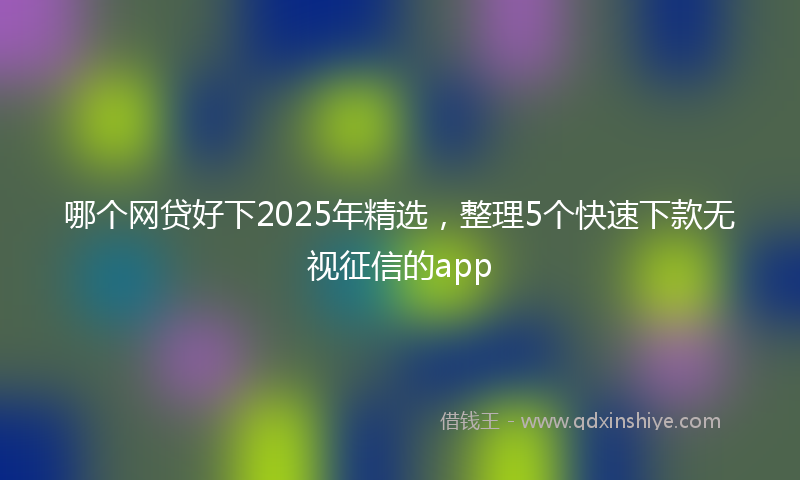 哪个网贷好下2025年精选，整理5个快速下款无视征信的app