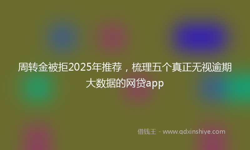 周转金被拒2025年推荐，梳理五个真正无视逾期大数据的网贷app