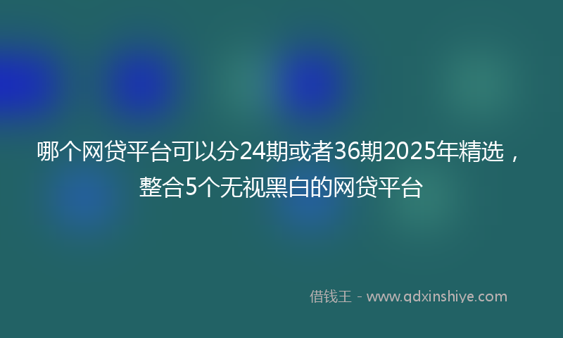 哪个网贷平台可以分24期或者36期2025年精选，整合5个无视黑白的网贷平台