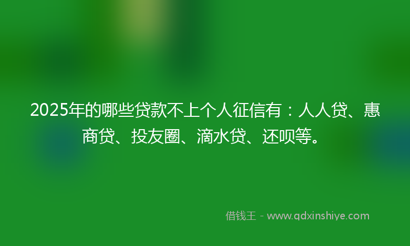2025年的哪些贷款不上个人征信有：人人贷、惠商贷、投友圈、滴水贷、还呗等。