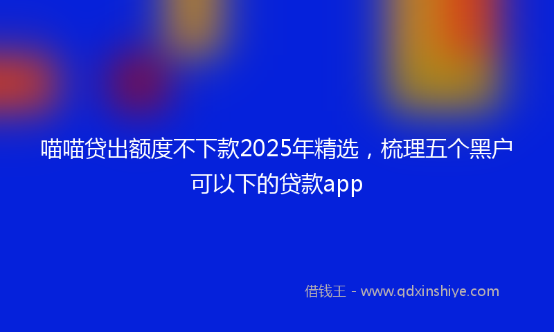喵喵贷出额度不下款2025年精选，梳理五个黑户可以下的贷款app