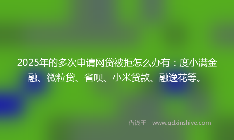2025年的多次申请网贷被拒怎么办有：度小满金融、微粒贷、省呗、小米贷款、融逸花等。