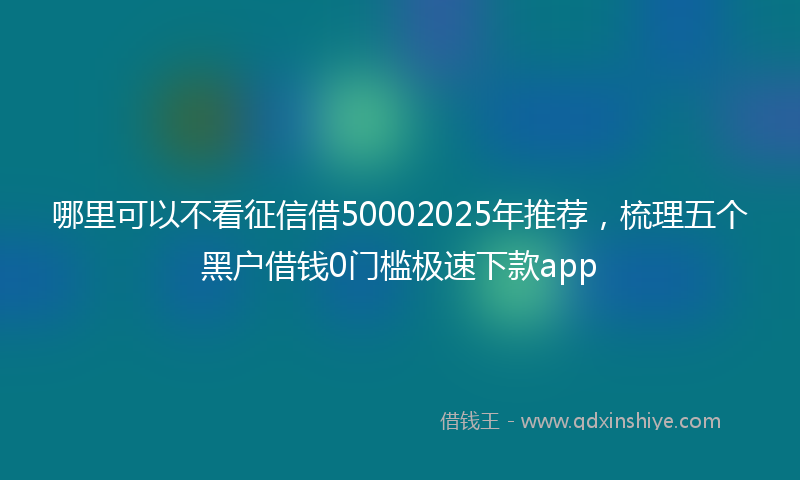 哪里可以不看征信借50002025年推荐，梳理五个黑户借钱0门槛极速下款app