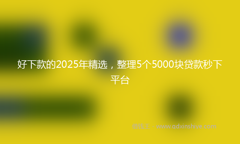 好下款的2025年精选，整理5个5000块贷款秒下平台