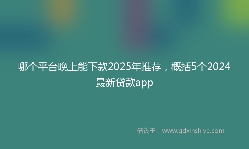 哪个平台晚上能下款2025年推荐，概括5个2024最新贷款app