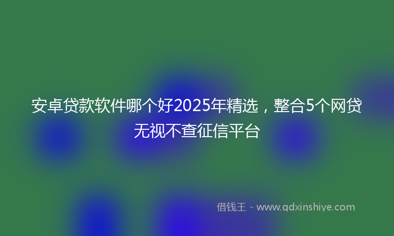 安卓贷款软件哪个好2025年精选，整合5个网贷无视不查征信平台