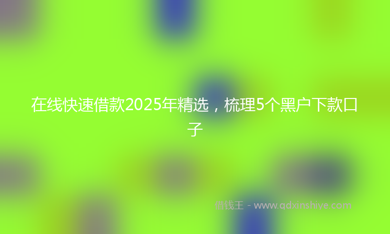在线快速借款2025年精选，梳理5个黑户下款口子