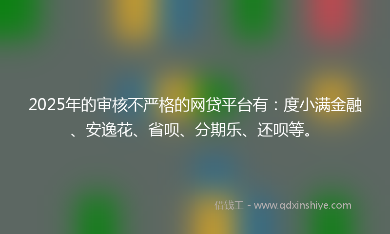 2025年的审核不严格的网贷平台有：度小满金融、安逸花、省呗、分期乐、还呗等。