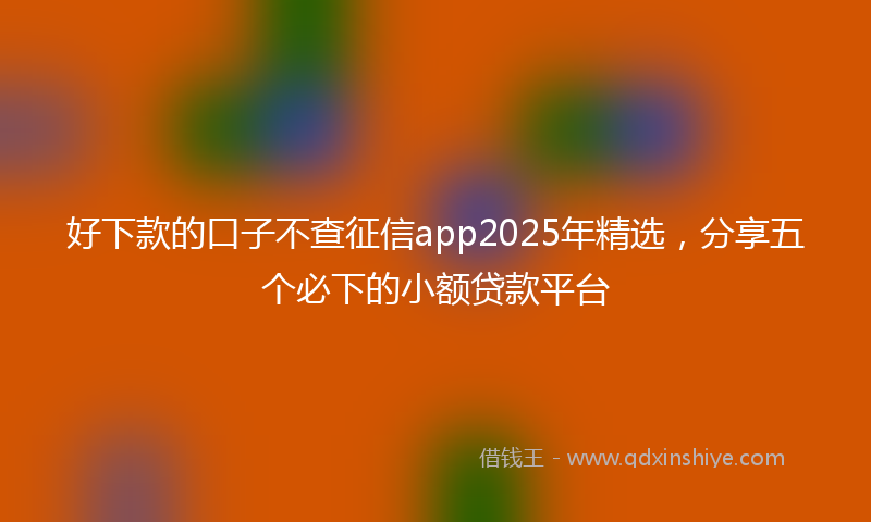 好下款的口子不查征信app2025年精选，分享五个必下的小额贷款平台