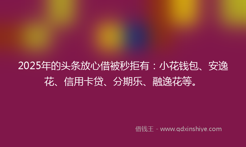 2025年的头条放心借被秒拒有：小花钱包、安逸花、信用卡贷、分期乐、融逸花等。