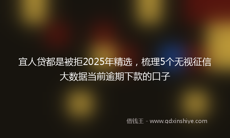 宜人贷都是被拒2025年精选，梳理5个无视征信大数据当前逾期下款的口子