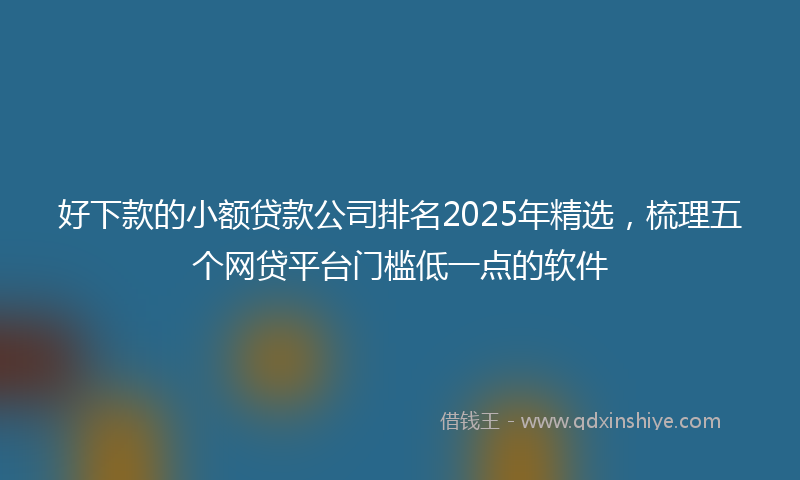 好下款的小额贷款公司排名2025年精选，梳理五个网贷平台门槛低一点的软件
