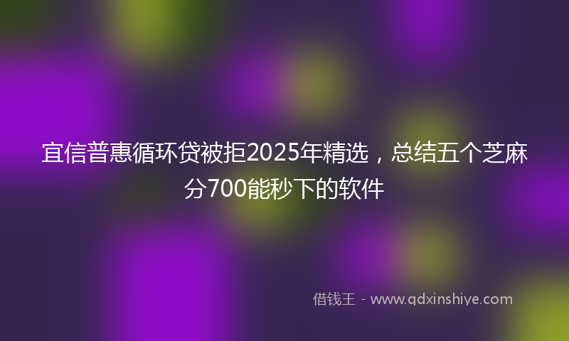 宜信普惠循环贷被拒2025年精选，总结五个芝麻分700能秒下的软件