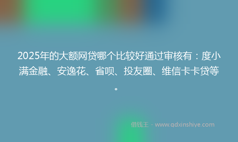 2025年的大额网贷哪个比较好通过审核有：度小满金融、安逸花、省呗、投友圈、维信卡卡贷等。