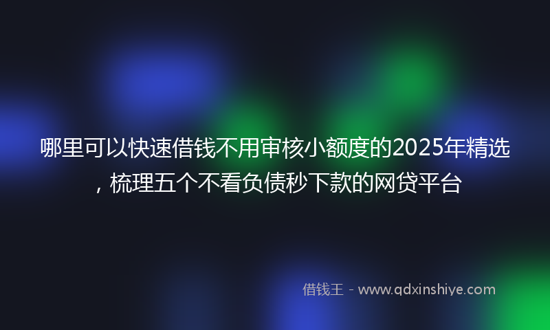 哪里可以快速借钱不用审核小额度的2025年精选，梳理五个不看负债秒下款的网贷平台