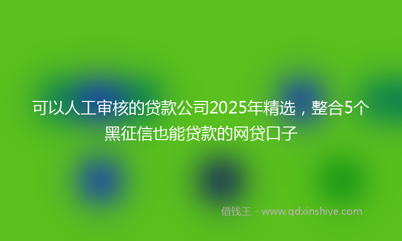 可以人工审核的贷款公司2025年精选，整合5个黑征信也能贷款的网贷口子