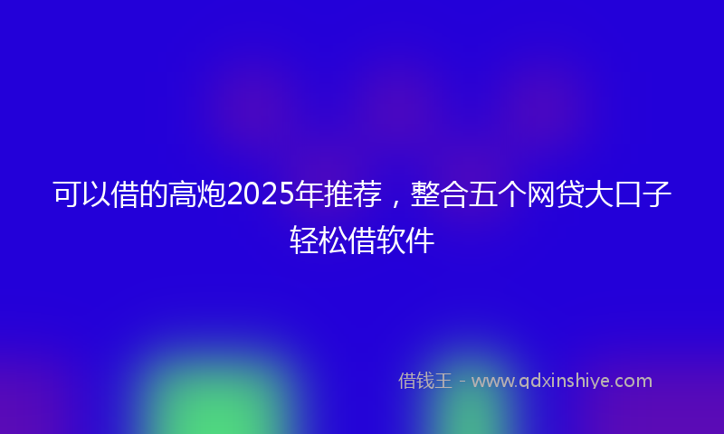可以借的高炮2025年推荐，整合五个网贷大口子轻松借软件
