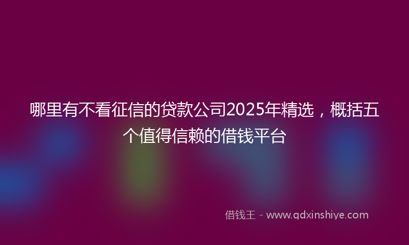 哪里有不看征信的贷款公司2025年精选，概括五个值得信赖的借钱平台