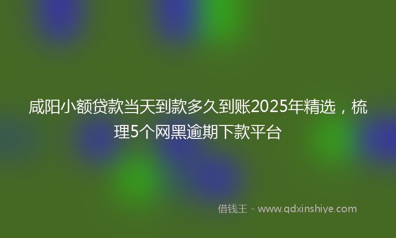 咸阳小额贷款当天到款多久到账2025年精选，梳理5个网黑逾期下款平台