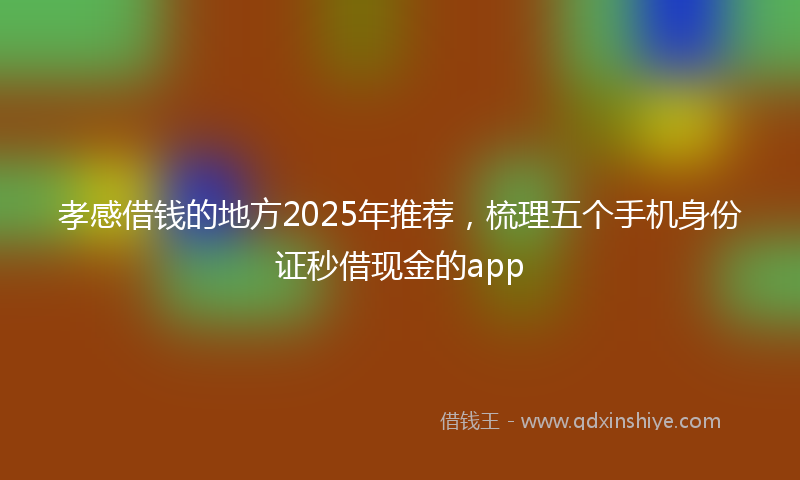 孝感借钱的地方2025年推荐，梳理五个手机身份证秒借现金的app