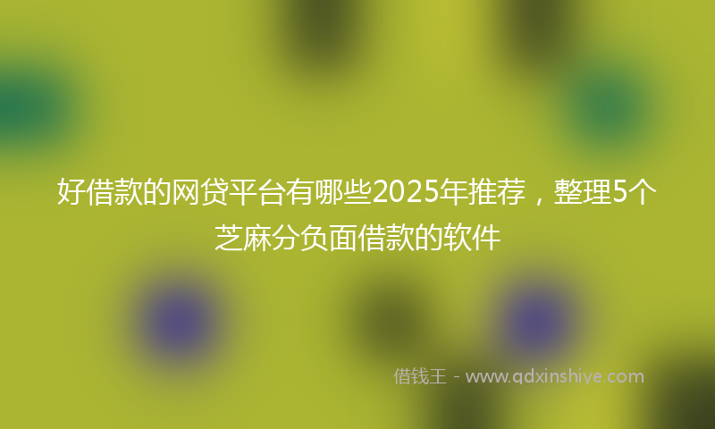 好借款的网贷平台有哪些2025年推荐，整理5个芝麻分负面借款的软件