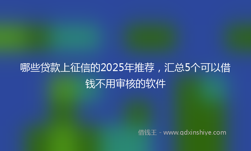 哪些贷款上征信的2025年推荐，汇总5个可以借钱不用审核的软件