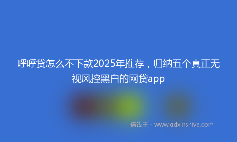 呼呼贷怎么不下款2025年推荐，归纳五个真正无视风控黑白的网贷app