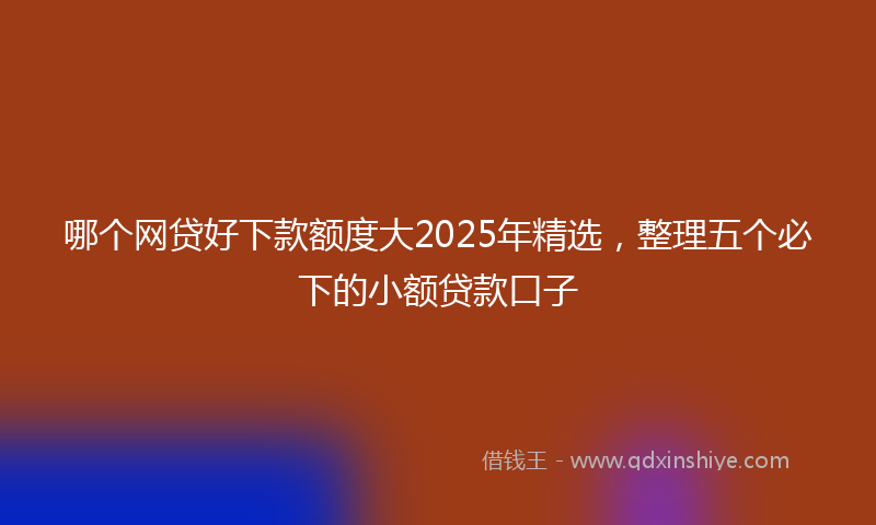 哪个网贷好下款额度大2025年精选，整理五个必下的小额贷款口子