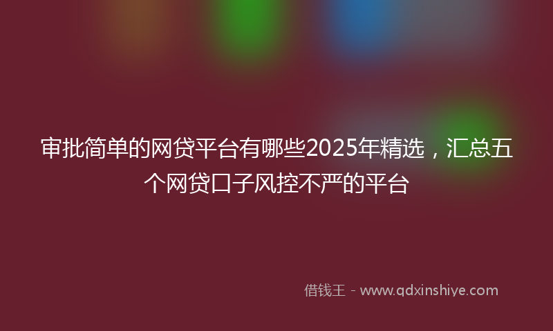 审批简单的网贷平台有哪些2025年精选，汇总五个网贷口子风控不严的平台