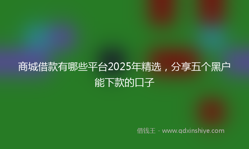 商城借款有哪些平台2025年精选，分享五个黑户能下款的口子