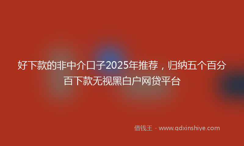 好下款的非中介口子2025年推荐，归纳五个百分百下款无视黑白户网贷平台