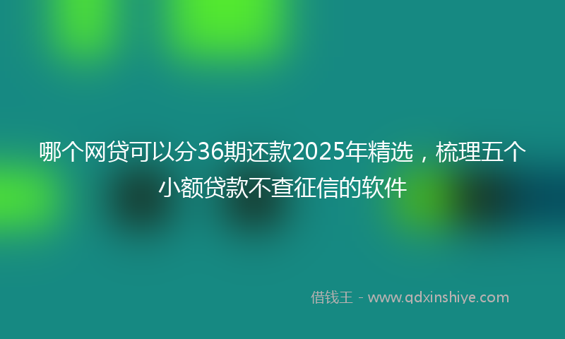 哪个网贷可以分36期还款2025年精选，梳理五个小额贷款不查征信的软件