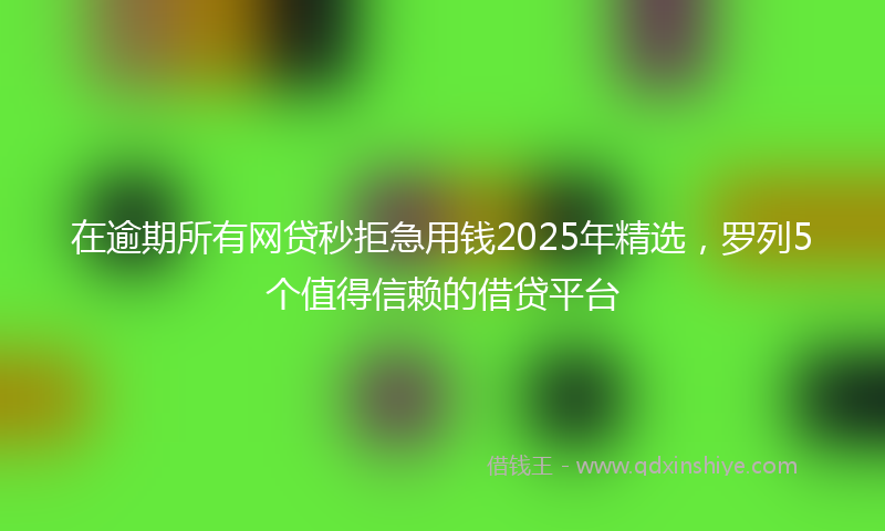 在逾期所有网贷秒拒急用钱2025年精选，罗列5个值得信赖的借贷平台