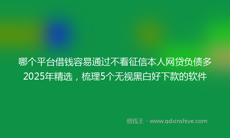 哪个平台借钱容易通过不看征信本人网贷负债多2025年精选，梳理5个无视黑白好下款的软件