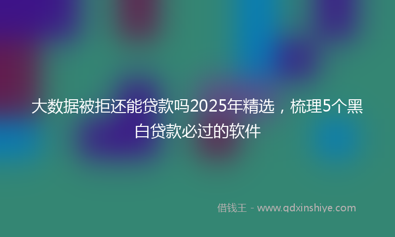 大数据被拒还能贷款吗2025年精选，梳理5个黑白贷款必过的软件
