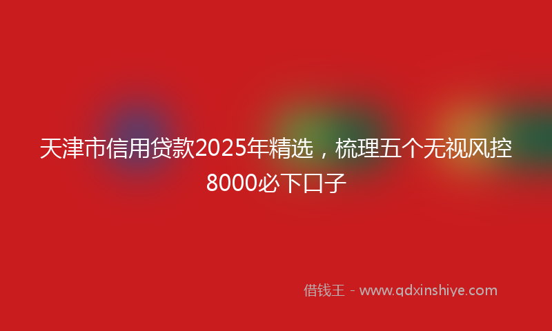 天津市信用贷款2025年精选，梳理五个无视风控8000必下口子