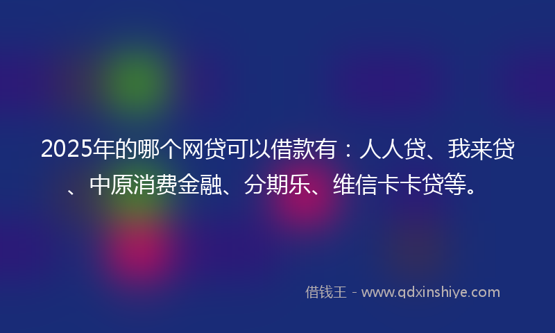 2025年的哪个网贷可以借款有：人人贷、我来贷、中原消费金融、分期乐、维信卡卡贷等。