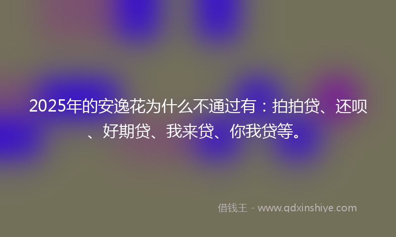 2025年的安逸花为什么不通过有：拍拍贷、还呗、好期贷、我来贷、你我贷等。