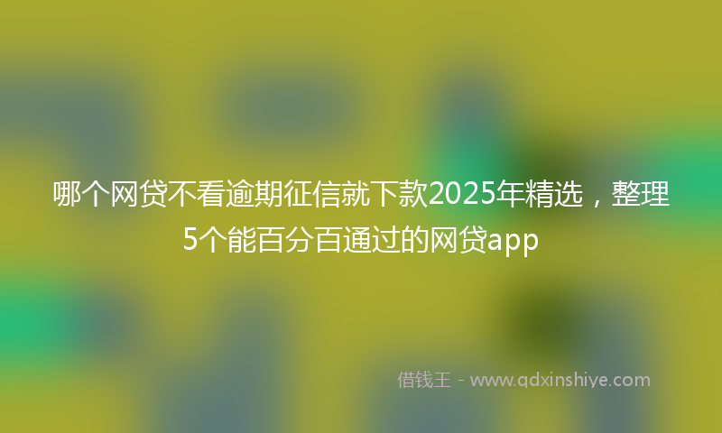 哪个网贷不看逾期征信就下款2025年精选，整理5个能百分百通过的网贷app