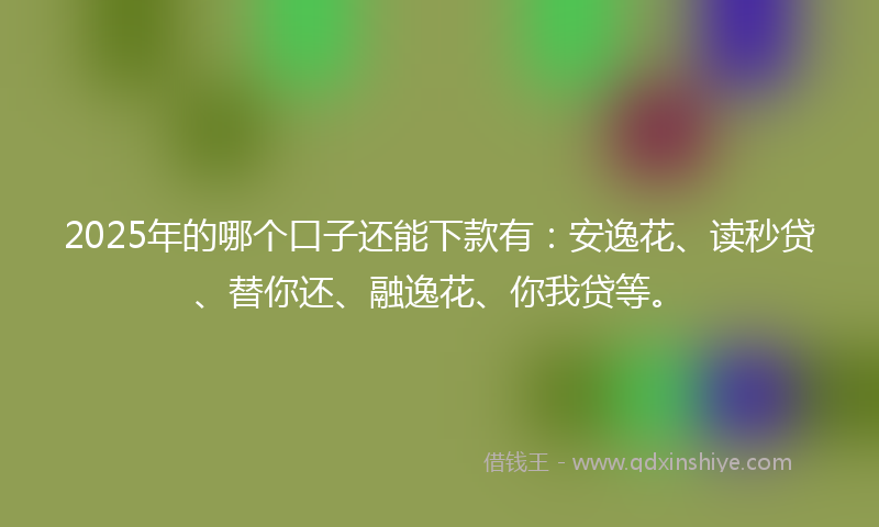 2025年的哪个口子还能下款有：安逸花、读秒贷、替你还、融逸花、你我贷等。