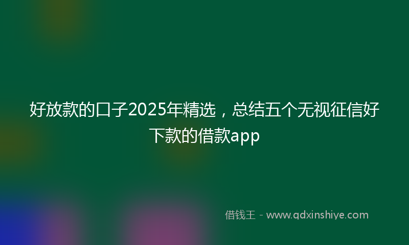好放款的口子2025年精选，总结五个无视征信好下款的借款app