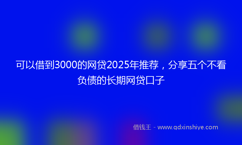 可以借到3000的网贷2025年推荐，分享五个不看负债的长期网贷口子