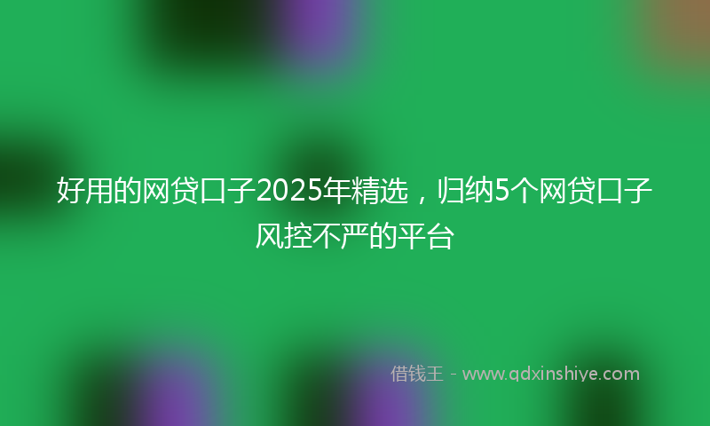好用的网贷口子2025年精选，归纳5个网贷口子风控不严的平台