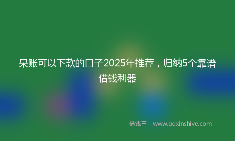 呆账可以下款的口子2025年推荐，归纳5个靠谱借钱利器